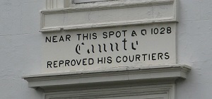 King Canute plaque in Southampton