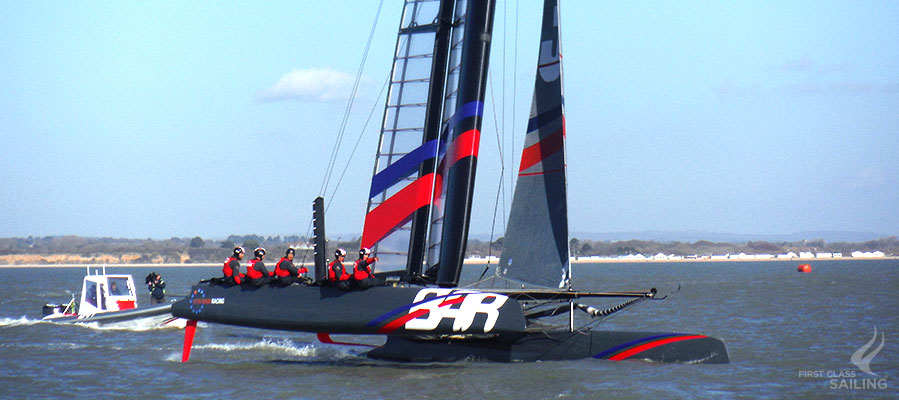 The Ben Ainslie Racing team practicing for the America’s Cup