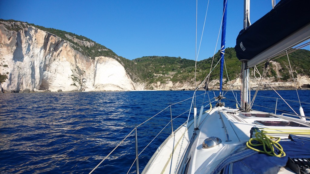 Anchored in a bay