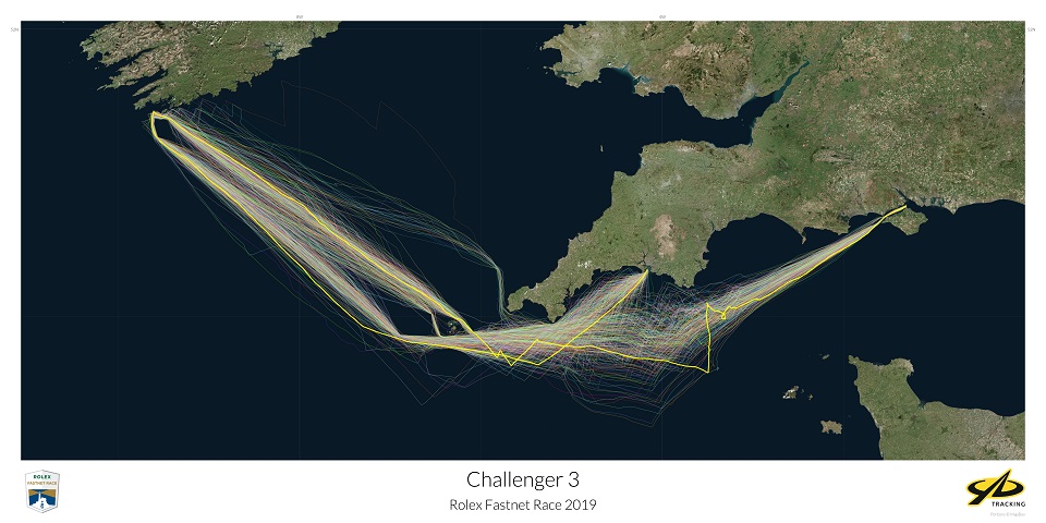 Rolex Fastnet Race 2019 Track of Challenger 3