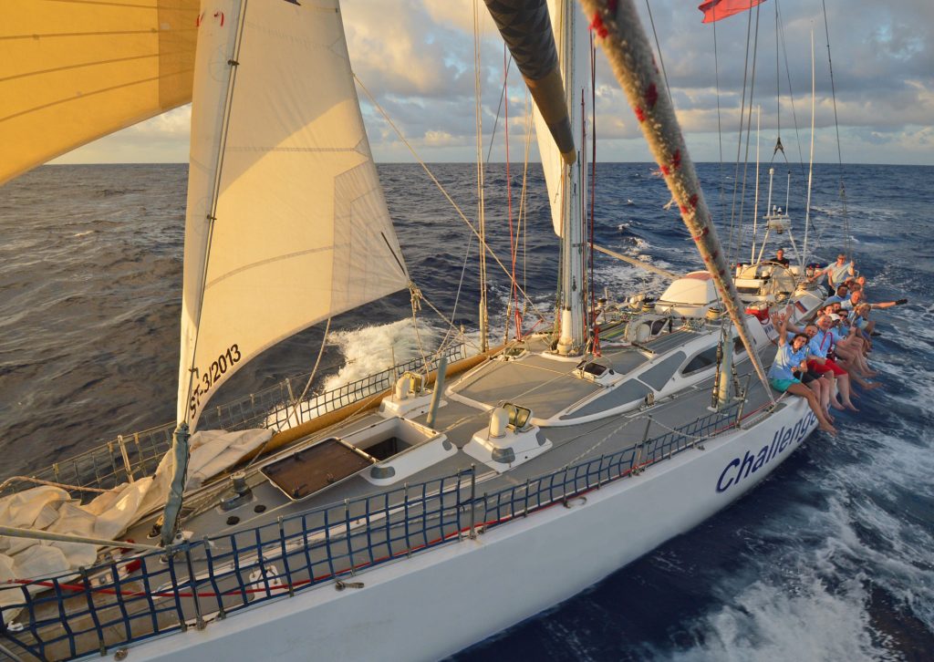 arc-2019-challenger picture from the bow of Challenger with one of our previous ARC crews