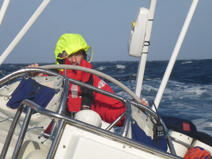 At the Helm in Rough weather