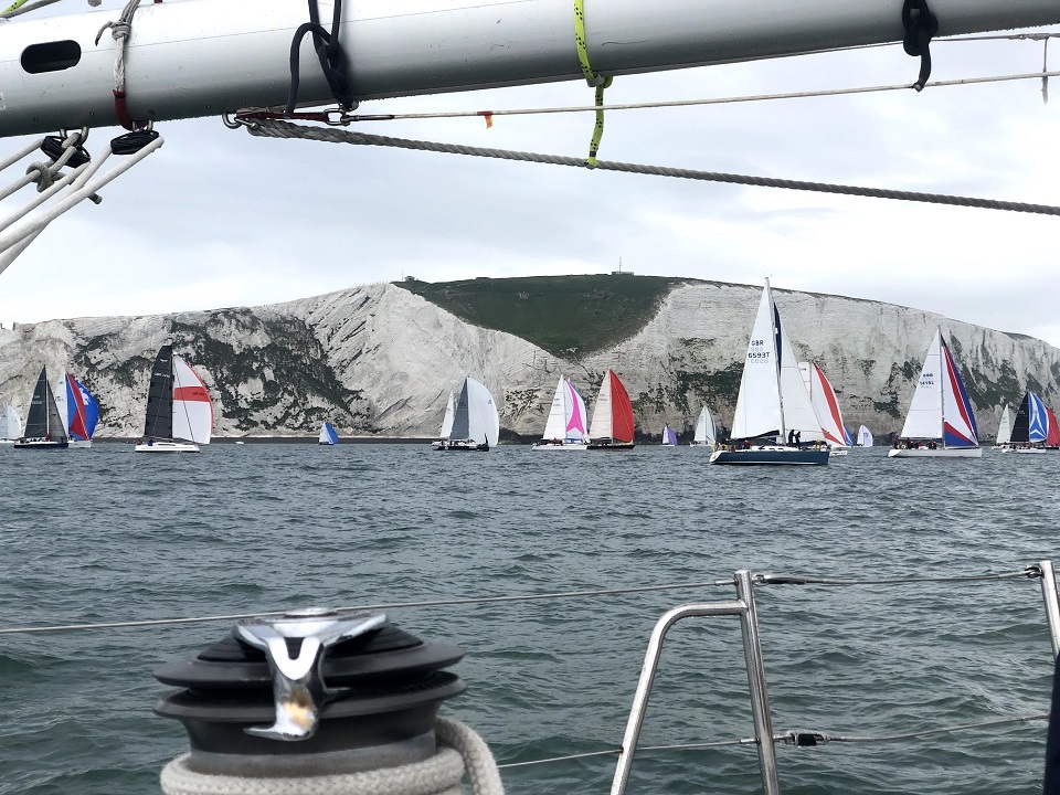 Sailing round the back of the Isle of Wight