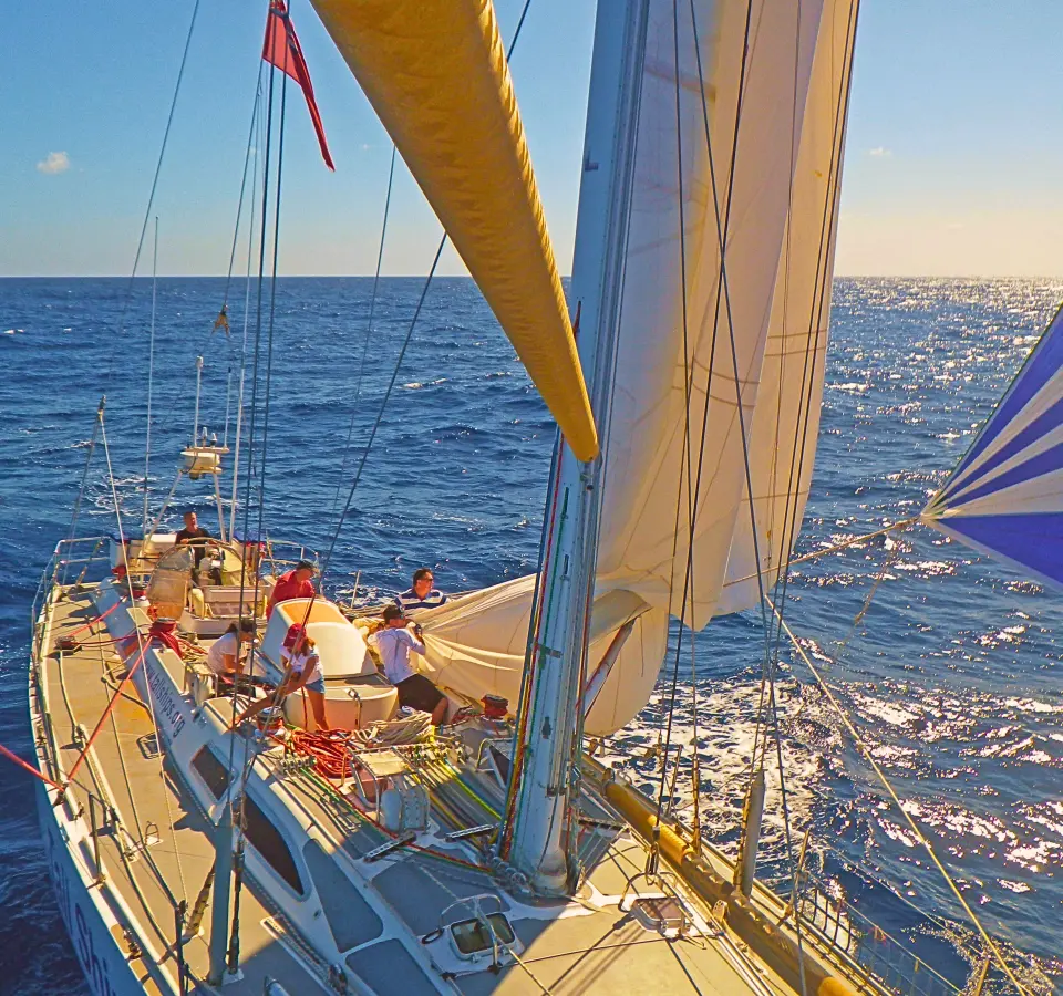Challenger 72 yacht under sail during an Atlantic passage
