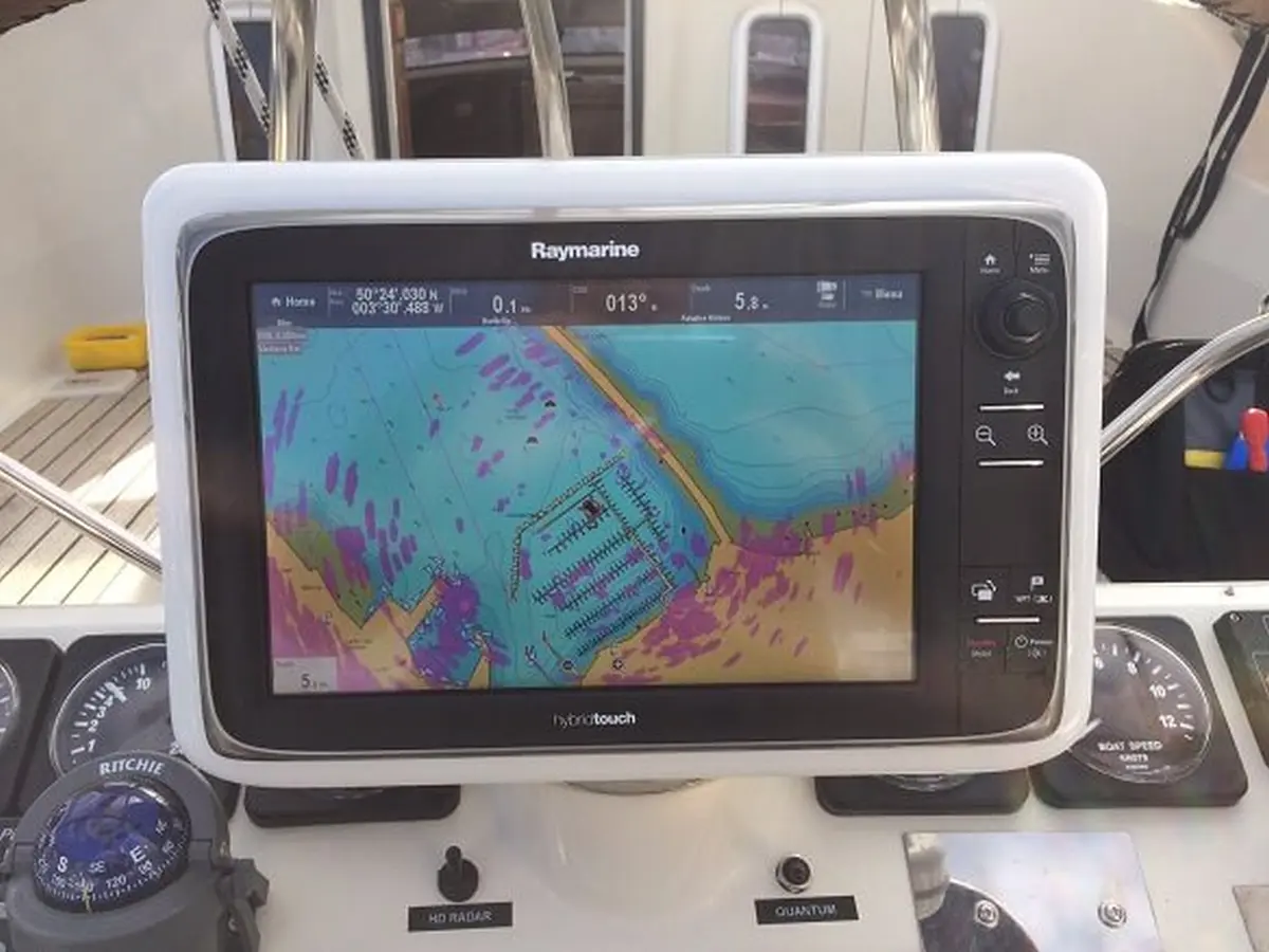 Navigation plotter showing route for a weekend Channel Hop sailing trip