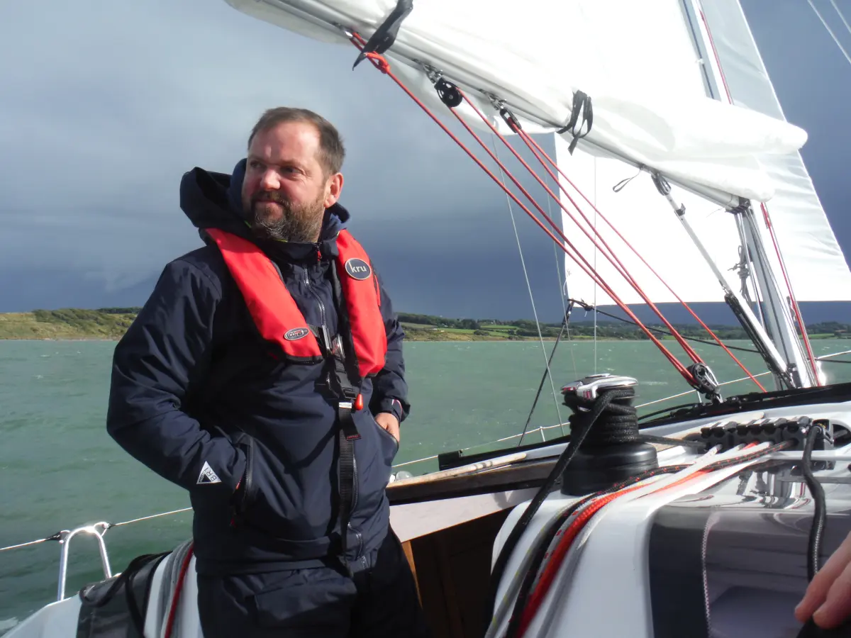 Student skippering a 60 nautical mile passage under RYA instructor supervision