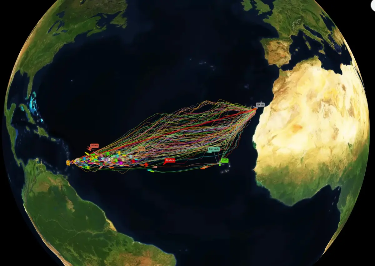 Tracker map of ARC 2025 taken on 8 December 2025