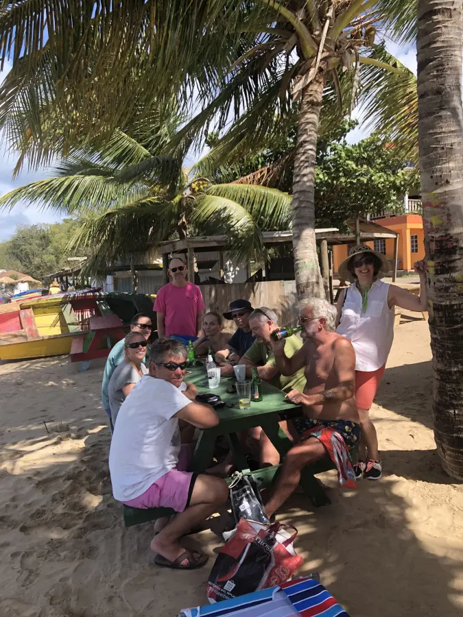 Crew planning the day on a Caribbean sailing holiday