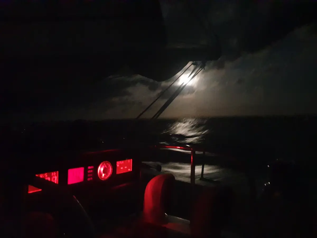 Night sailing experience building offshore confidence on a mile building trip