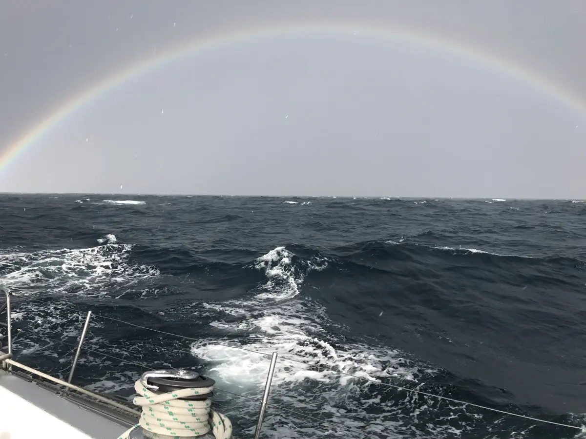 Bergen to Portsmouth delivery sail crossing the North Sea offshore