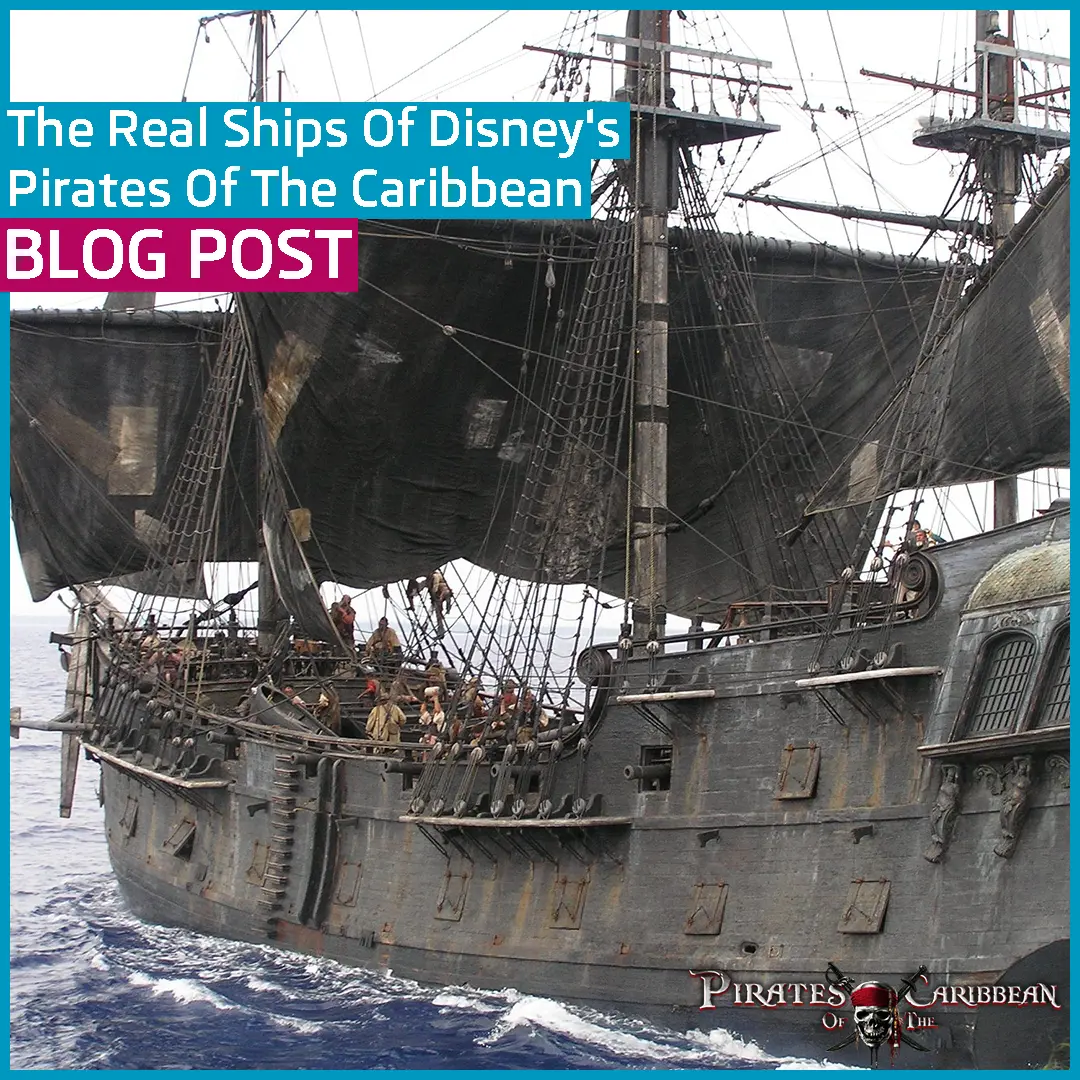 Black Pearl ship sailing at sea in Pirates of the Caribbean film scenes
