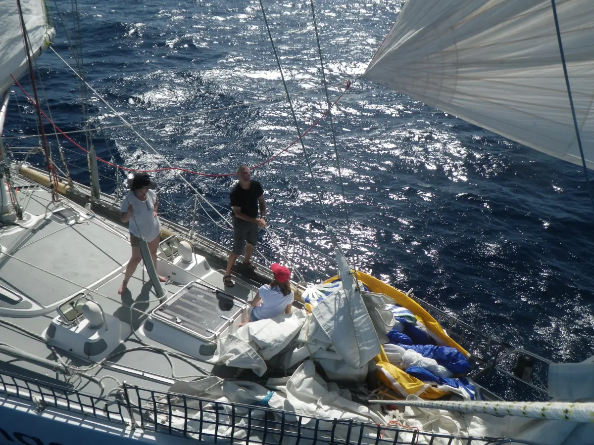 crew working together sailing yacht Caribbean hands-on experience