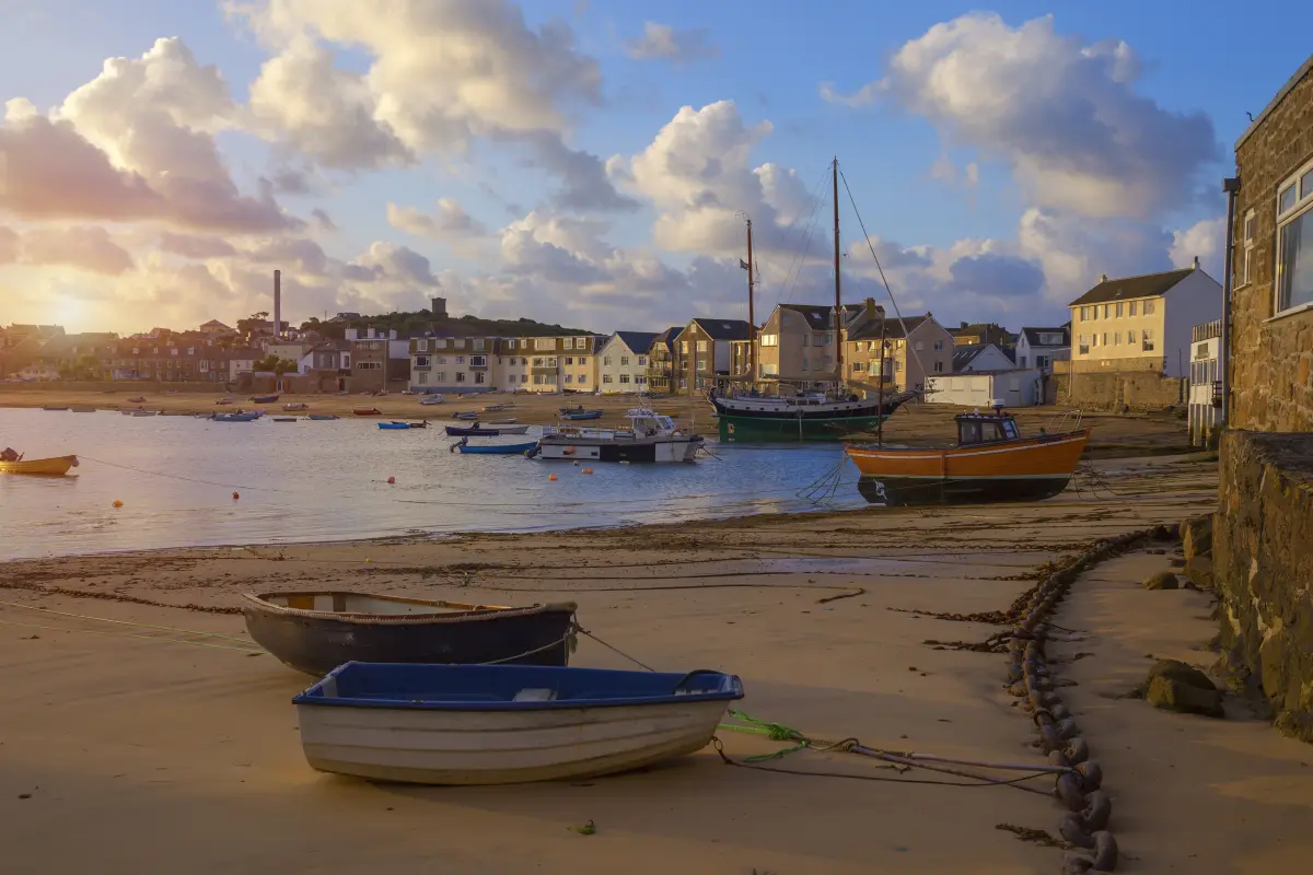 Hugh Town harbour on St Mary’s in the Isles of Scilly