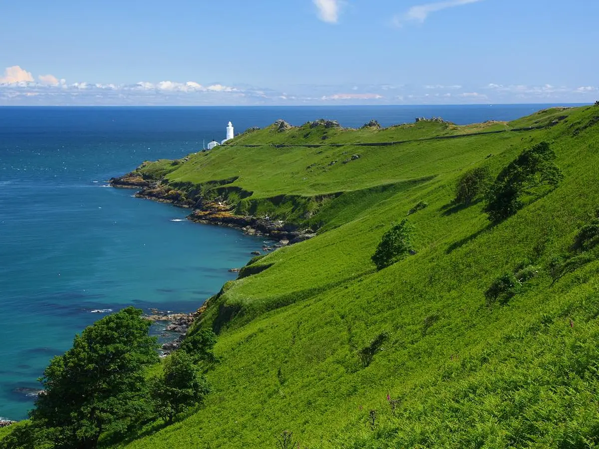 View out to Start Point in Devon from the land