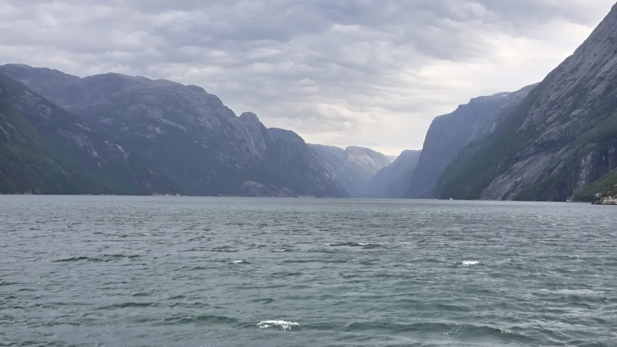Sailing up Lysefjord