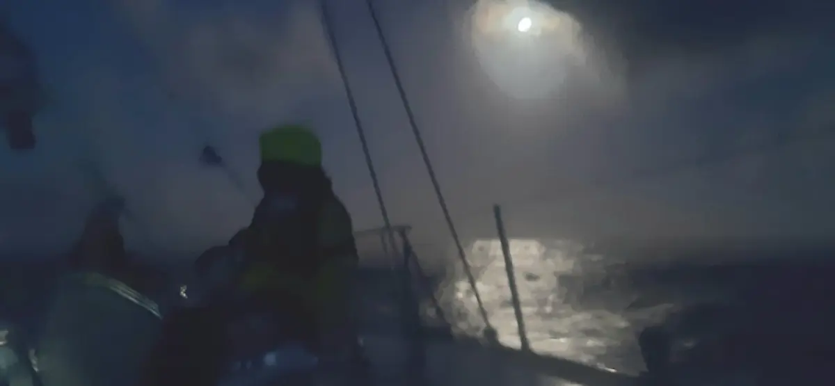Clear night skies sailing up the North Sea to Norway