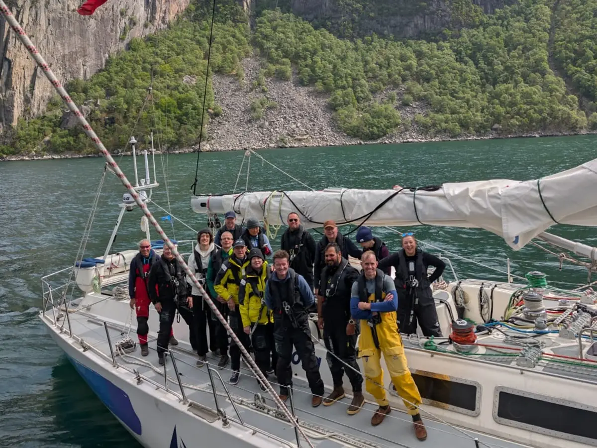 The crew of Challenger 72 sailing to Norway