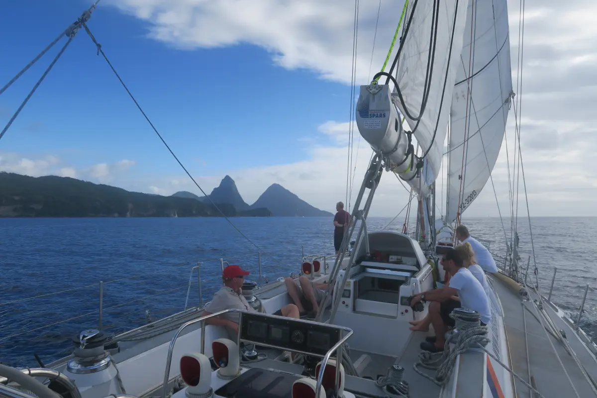 Sailing past St Lucia